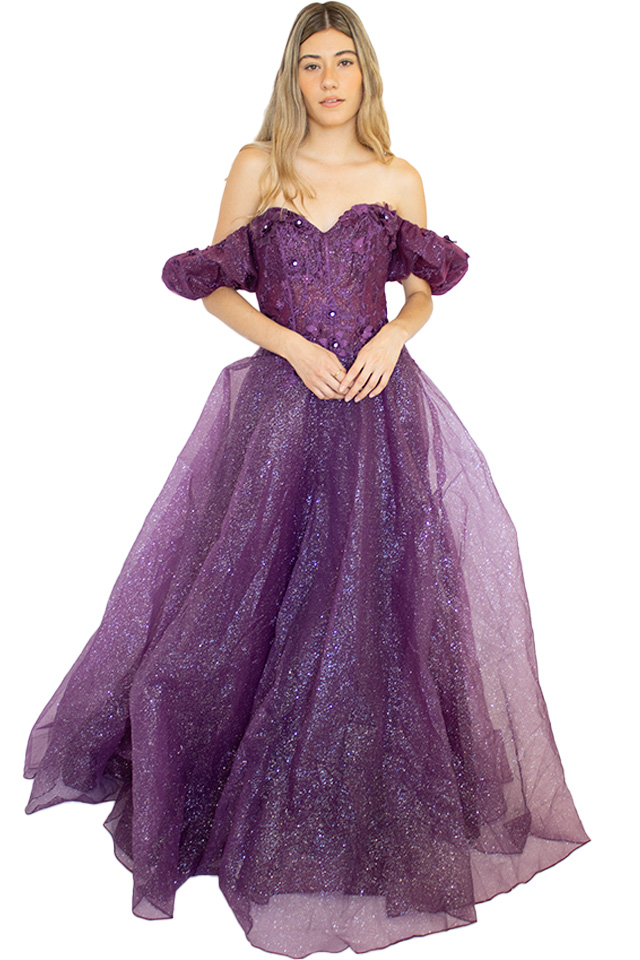vestido Morado L en renta